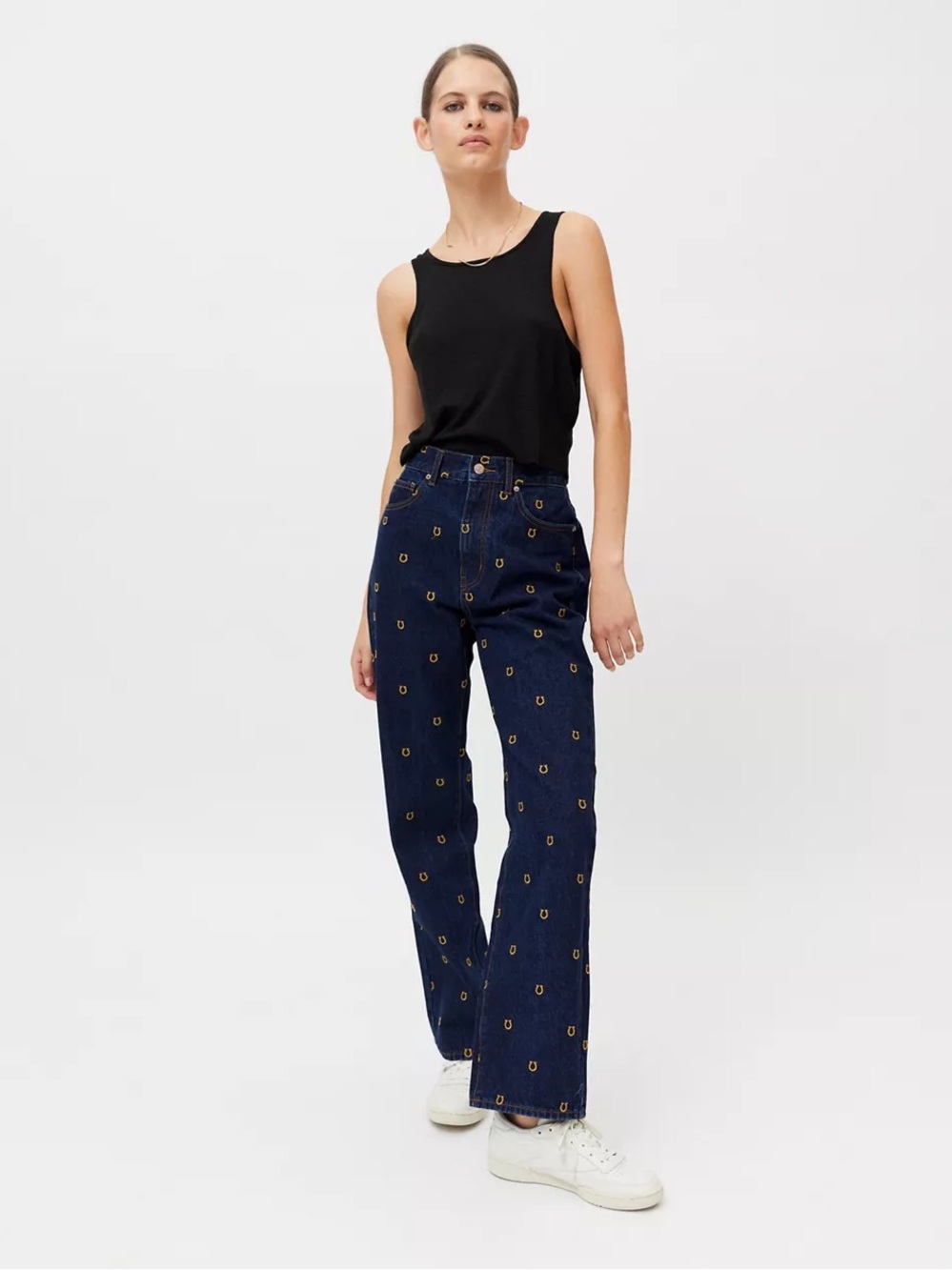URBAN OUTFITTERS BDG High-Waisted Cowboy Jeans Horseshoe Dark Blue Denim Size 26 - Picture 4 of 13